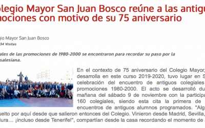 El Colegio Mayor San Juan Bosco reúne a las antiguas promociones con motivo de su 75 aniversario